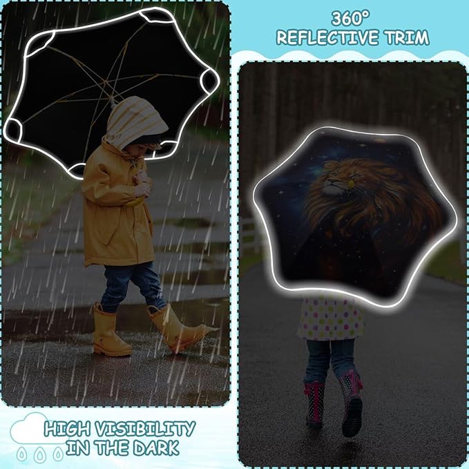 ALAZA Kids Umbrella Stick Umbrellas Cute Umbrella for Boys Girls Toddler UV/Sun Rain Windproof