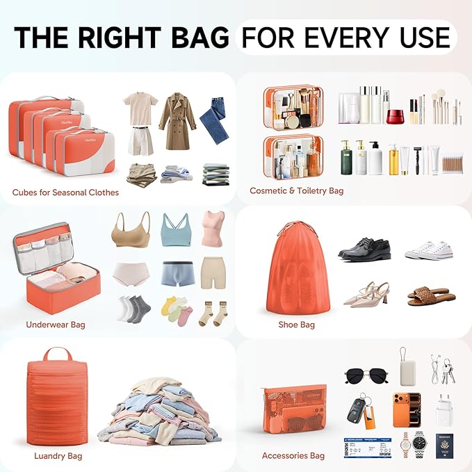 11 Set Packing Cubes for Travel, Gifts for Women Mom,Anti-Tearing Suitcase Organizer,OlarHike Vacation Essentials & Accessories for Cruise Ship