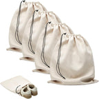 LAKE OF FIRE 4-Piece Travel Shoe Bags for Packing, 17.7" x 13.8" Dustproof Shoe Bags with Drawstring Closure,Washable & Reusable(Beige)