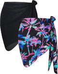 CHICGAL 2 Pieces Women Beach Sarong Bathing Suit Wrap Skirt Sheer Bikini Swimsuit Cover Ups for Swimwear