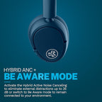 JLab JBuds Lux ANC, Over Ear Headphones, Active Noise Cancelling, Bluetooth, Limited Edition Navy