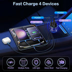 5 Pack USB C Car Charger, Multi Port 90W Super Fast Charging Cigarette Lighter Adapter, 4-in-1 Dual USB-C & USB-A Car Phone Power Adapter for iPhone 17/16/15/Pro Max, iPad, Samsung Galaxy S25