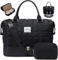 LOVEVOOK Travel Duffel Bag - Versatile Weekender Bag for Women, Puffer Carry On & Overnight Bag for Short Trips, Black