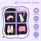 MISSLO Dance Garment Bags for Dancers with 4 Pockets Garment Bags for Dance Costumes 40" Cheer Uniform Garment Bag Hanging Kids Garment Bag for Recital, Competition, Travel, Storage, 3 Packs