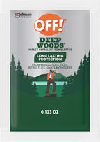 OFF! Deep Woods Mosquito and Insect Repellent Wipes, Long lasting, 12 Individually Wrapped Wipes (Pack of 1)