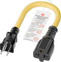 4 in 1 NEMA 5-15P Adapter Cord 1FT, Winxus NEMA 5-15P to 5-15R, 5-20R, 6-15R, 6-20R Adapter Cord, 15A to 20A AC Adapter Cable, Short Extension Cord, 3 Prong Extension Cable