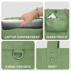 HOMESPON Large Canvas Tote Bag for Women Everything Bag with Pockets and Laptop Sleeve