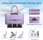 Travel Weekender Duffle Bags for Women - Large Carry On Bag with Shoe Compartment Overnight Bag with Toiletry Bag Duffel Bags with Wet Pocket for Gym Hospital Bags for Labor and Delivery Light Purple