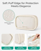 BAGSMART Electronics Organizer Travel Case, Cord Organizer for Women, Travel Cable Bag (Beige)