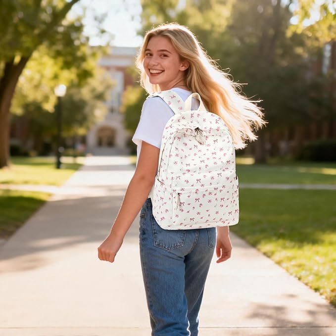 LOIDOU Backpack for Girls School Backpacks Bookbags for Elementary Middle School Women Laptop Backpacks (conquette, L-17)
