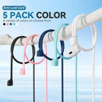 【5 Pack】Ultra Strong Magnetic Airpods Straps Anti-Lost Cord for AirPods 1st& 2nd/ AirPods 3rd /AirPods Pro 1st/ 2nd,Silicone Sports Lanyard and Ear Hook-5 Straps +1 Pair EarHook