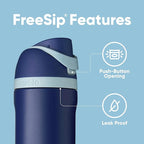 Owala Harry Potter FreeSip Insulated Stainless Steel Water Bottle with Straw, BPA-Free Sports Water Bottle, Great for Travel, 24 Oz, Ravenclaw