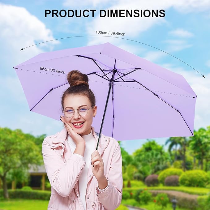 Compact Travel Umbrella with Case - Mini Umbrella for Purse, Small Lightweight &Tiny Design Perfect for Parasol Outdoor Sun&Rain Umbrellas