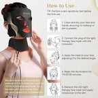 Red Light Therapy for Face, LED Light Therapy Mask Skin Care Mask & Neck, LED Red & NIR Light Therapy Wavelength for Home Use, Working Travel Yoga Sleep
