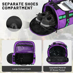 MIER Large Duffle Backpack Sports Gym Bag with Shoe Compartment, Heavy Duty and Water Resistant, Purple, 45L
