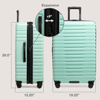 U.S. Traveler Boren Expandable Hardside Rugged Travel Luggage with 8 Spinner Wheels, Mint, Checked-Large 30-Inch