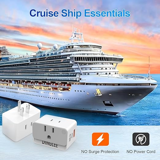 Outlet Extender 2 Pack, 2 AC Multi Plug Wall Outlet with 2 USB Ports (1 PD 20W USB C Charger), Outlet Splitter 3 Way Angled Wall Plug Adapter with Night Light, for Kitchen Bathroom Travel Cruise Ship