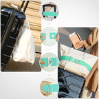 TOOVREN 2-in-1 Travel Belt for Luggage Straps Add a Bag Bungees Suitcase Luggage Strap Over Handle Suitcases Belt for Carry On Bag Adjustable Backpack Attachment Airport Travel Accessories Light Blue