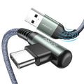 USB Type C Cable AINOPE [2-Pack, 1.6ft] 3.1A Type C Charger Fast Charging Right Angle, Durable Nylon Braided USB C Cable, Smartphone