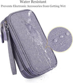 CAAORDKSO Cord Organizer Bag, Travel Cable Organizer Case Waterproof Accessories Pouch with Handle, Travel Electronic Carrying Bag for Cable, Cord, Charger, Phone, Power Bank, Earphone(Purple, Medium)