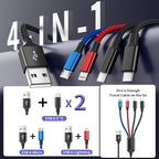 2Packs 6FT Dual Type-C 4 in 1 Multi Charging Cable for Multiple Devices with 2 USB-C/IP/Micro Port, USB Cable iPhone Charger Cord, Travel Car Accessories for iPhone17-8, Galaxy 25 Android iPad, More