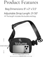 YOSHUYUKI Fanny Pack Crossbody Bag Trendy Waterproof Small Sling Cross Body Purse for Women Men Fashion Waist Packs Mini Belt Pouch Chest Bum Hip Bag Lulu Dupes for Travel Vacation Running Black