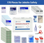 First Aid Only 9302-25M 25-Person Contractor's First Aid Kit for Home Renovation, Job Sites, and Construction Vehicles, 178 Pieces, White