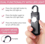 Tellegloww 6 Pcs Rechargeable Personal Safety Alarm for Women, 130db Personal Alarm Protection Keychains Loud Siren with LED Self Defense Keychain for Senior Mom Gift(White,Pink,Blue,Black,Snap)