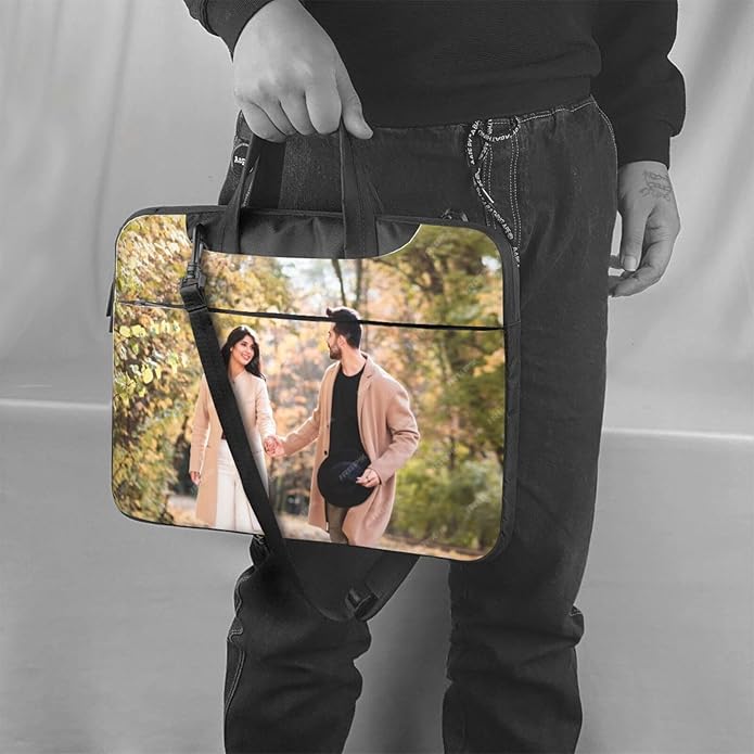 Custom Laptop Bag Personalized Laptop Case Sleeve Shoulder Bag With Photo Logo Text Slim Computer Messenger Briefcases