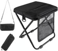 Portable foldable backpack stool, Camping Chair, with dual storage pockets and side pockets Compact adult-sized portable stool, ideal for camping, hiking, outdoor activities capacity 250 lbs (Black)