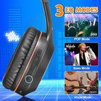 Rydohi Bluetooth Headphones Over Ear, 68H Playtime and 3 EQ Music Modes Wireless Headphones with Microphone/Deep Bass, HiFi Stereo Foldable Lightweight Headset for PC Home Travel Office