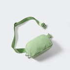 Pander Two Way Zipper Fanny Pack Nylon Everywhere Belt Bag for Women, Water Repellent Waist Packs, Crossbody Bags with Adjustable Strap. (Green Asparagus)