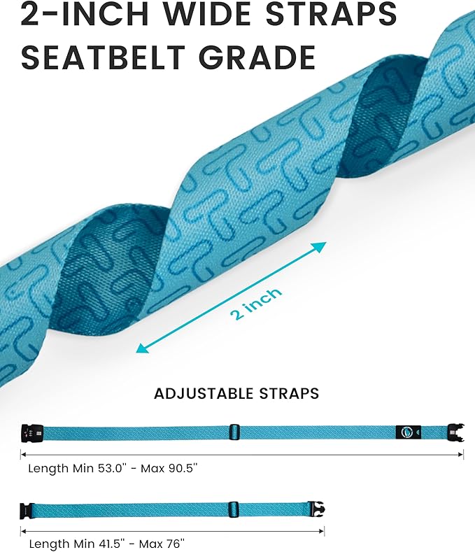 Travelkin Luggage Straps for suitcases TSA Approved,Adjustable Luggage Belts with Lock Fit 18-32 inch Suitcases(Lock Grain-Blue-TSA)