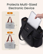 LOVEVOOK Puffer Tote Bag for Women, V-Quilted Puffy Teacher Tote Nurse Bag, Large Shoulder Laptop Purse for Work Travel Gym