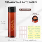 Cosywell 5 Pack 3.4oz Travel Bottles for Toiletries Pre-Printed Travel Shampoo Bottles TSA Approved Toiletry Wide Mouth Leak Proof Squeeze Bottle for Lotion Toothpaste Cream(Brown)