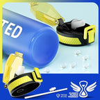 QLUR Water Bottle with Straw, 32oz Motivational Water Bottles with Time Marker to Drink, Tritan BPA Free, 1L Sports Water Bottle with Carry Strap LeakProof for Women Gym Fitness Outdoor (1 Pack)