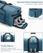 80L EXTRA LARGE Duffle Bag for Travel, 26" Foldable Travel Duffel Bag with Shoe Compartment for Men Women, Waterproof & Tear Resistant (Light Blue, EXTRA LARGE, 80L)