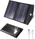 Solar Charger 10000mAh Solar Power Bank for Outdoor Camping, Blank Phone Charger for Emergency, Equipped with Dual 5V / 2.1A USB Outputs & Flashlight, IPX4 Waterproof, Shockproof for Outdoor Feature