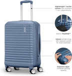 American Tourister Stratum 3.0 Medium 24-Inch Spinner, Airline Approved, Durable Hardside Luggage, Expands 1.5", RightHeight™ Adjustable Handle, Surrel Green