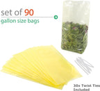 Keep it Fresh Produce Bags - 90 Reusable BPA Free Freshness Produce Bags & Twist Ties - Keeps Fruits, Veggies, and Flowers Fresher Longer
