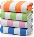 REDKISS 4 Pack Beach Towels 31x61 Inch, Ultra Lightweight Microfiber Pool Towels, Sand Free, Quick Dry & Highly Absorbent Cabana Striped Bath Towels for Beach, Swimming, Camping & Travel (Multicolor)