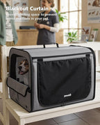 Large Dog Car Carrier Light Weight, 27×20.5×20.5ins Dog Carrier for Cars, Portable Dog Car Crate with Breathable Windows, Stable Pet Carrier for Both Indoor and Outdoor Use, Pet Travel Crate Gray