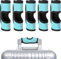 uxcell 5 Pcs Luggage Handle Wrap, Hollow Neoprene Handbag Grip Cover Protector Luggage Identifiers Suitcase Handle Wraps for Luggage Suitcase Travel Bags, Cyan