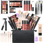 KARUIZI All in One Makeup Gift Set for Women Full Kit for2x14-color eyeshadow palettes,5xlipgloss sets,mascara,eyeliner,eyebrowpowder,eyebrow pencil, foundation, highlighter stick etc