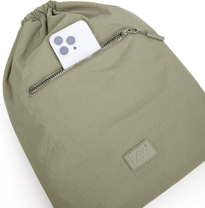 Lee Drawstring Backpack Bag Lightweight Small Gym Swim Beach Bag Water Resistant Sports Sackpack for Men Women, LEE48-002GN