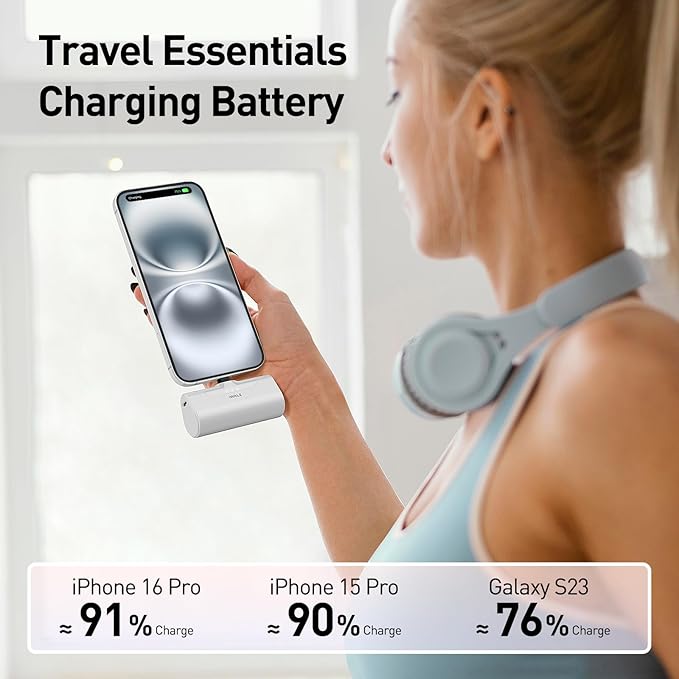 iWALK 4500mAh Portable Charger & 10000mAh Power Bank with Built-in Plug & Cable, Compatible with iPhone 15/16/16 Plus/16 Pro/16 Pro Max, Samsung Galaxy S25/S24/S23 Android