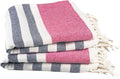 Cotton Turkish Beach Towel with Towels Oversized 36"x72" Pool Absorbent Extra Large Quick Dry Sand Travel Towel (Rosé & Riviera, 2 Pack)