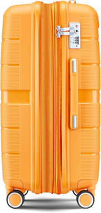 4 Piece Luggage Set, Hardside Expandable Lightweight Suitcase with 360° Mute Spinner Wheels Luggage Sets, TSA Lock, 14/20/24/28 Inch Travel Luggage for Men, Women and Girls (Orange 2)