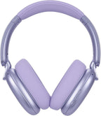 C6 Active Noise Cancelling Headphones, Wireless Over Ear Bluetooth Headphones, 60H Playtime, Lightweight Folding Deep Bass Comfort Fit Ear Cups Headset with Mic for iPad/Travel/PC/Home Purple