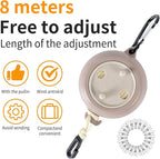 Portable Travel Clothesline Cord, Adjustable 33ft Camping Clothes line, Laundry Drying Rope for Hotel Trip,Camping,Backyard,Outdoor/Indoor, Grey